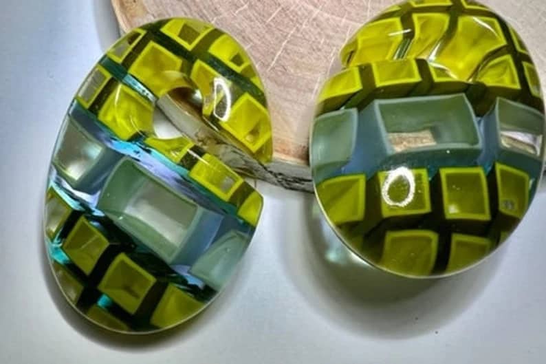 Gorilla Glass Lime Ovoids - Laughing Buddha Studios SoCal