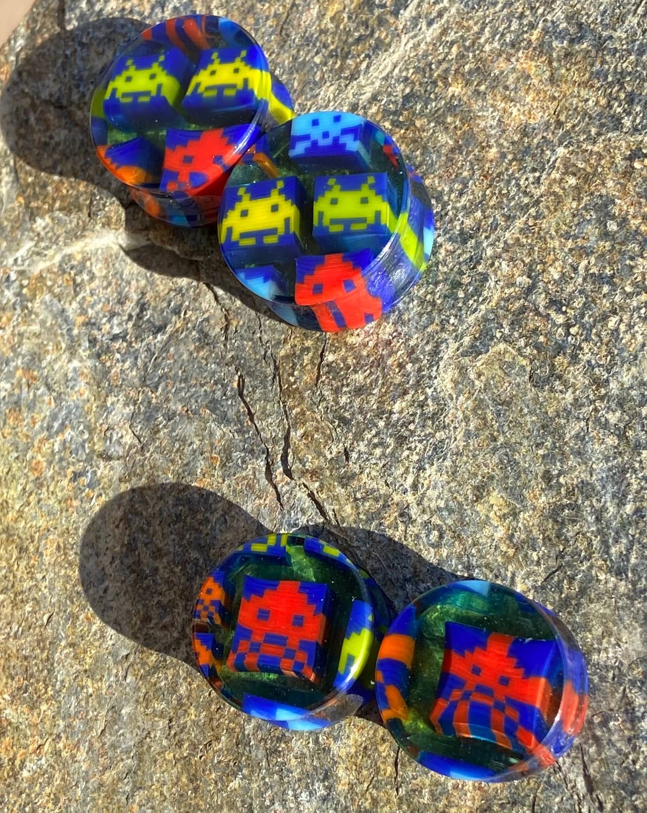 Space Invader Plugs by Gorilla Glass - Laughing Buddha Studios SoCal