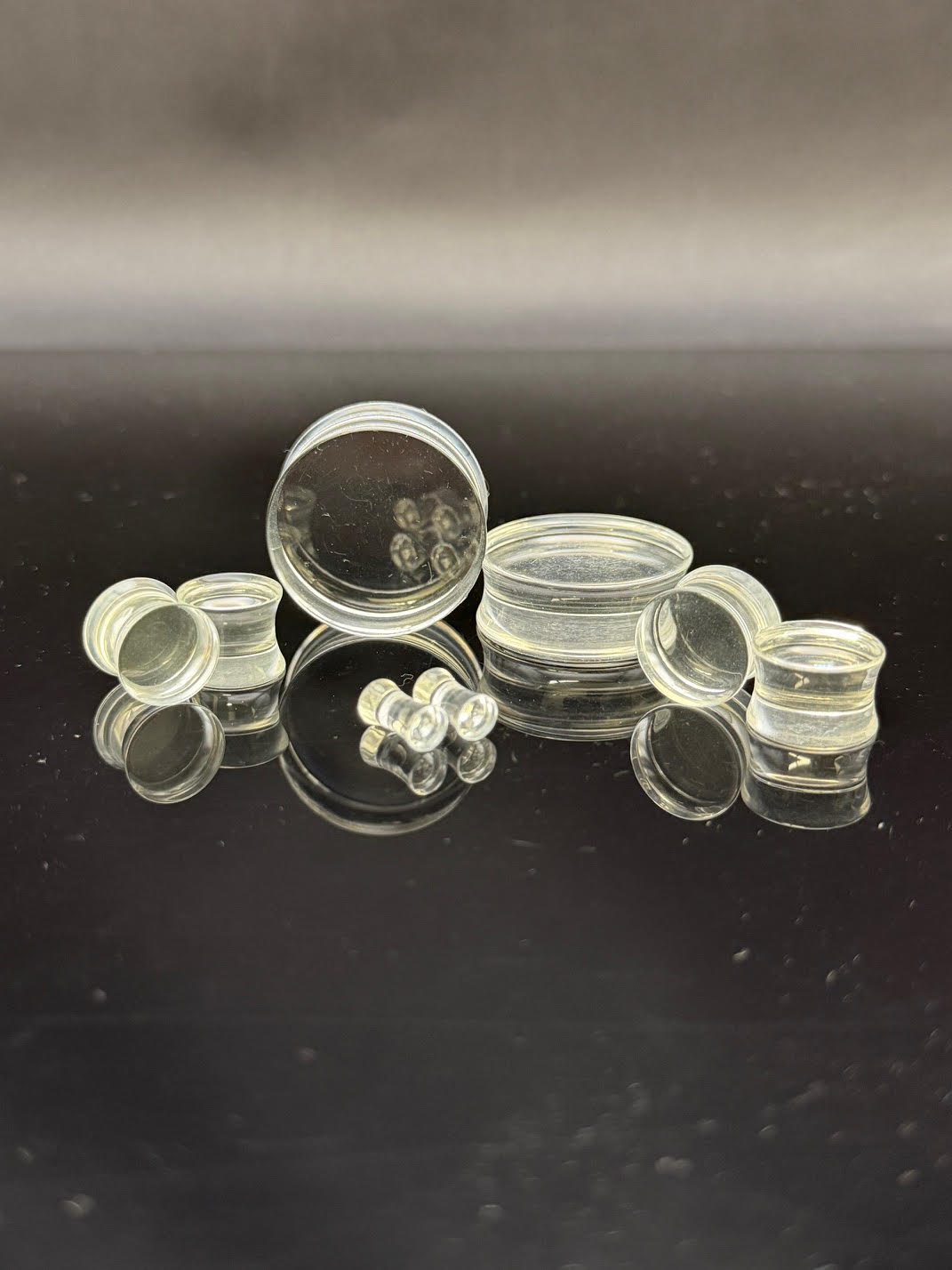Double Flare Clear Acrylic Plugs