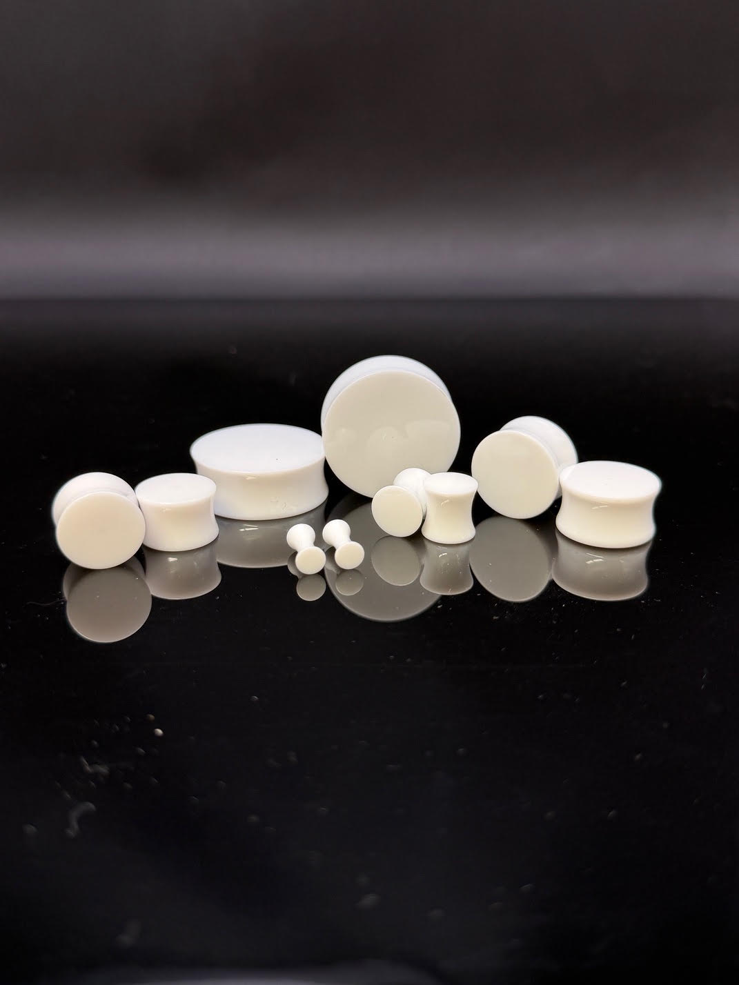 Double Flare White Acrylic Plugs