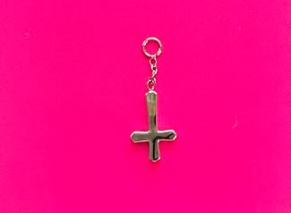 Titanium Inverted Cross Charm by Diablo Organics