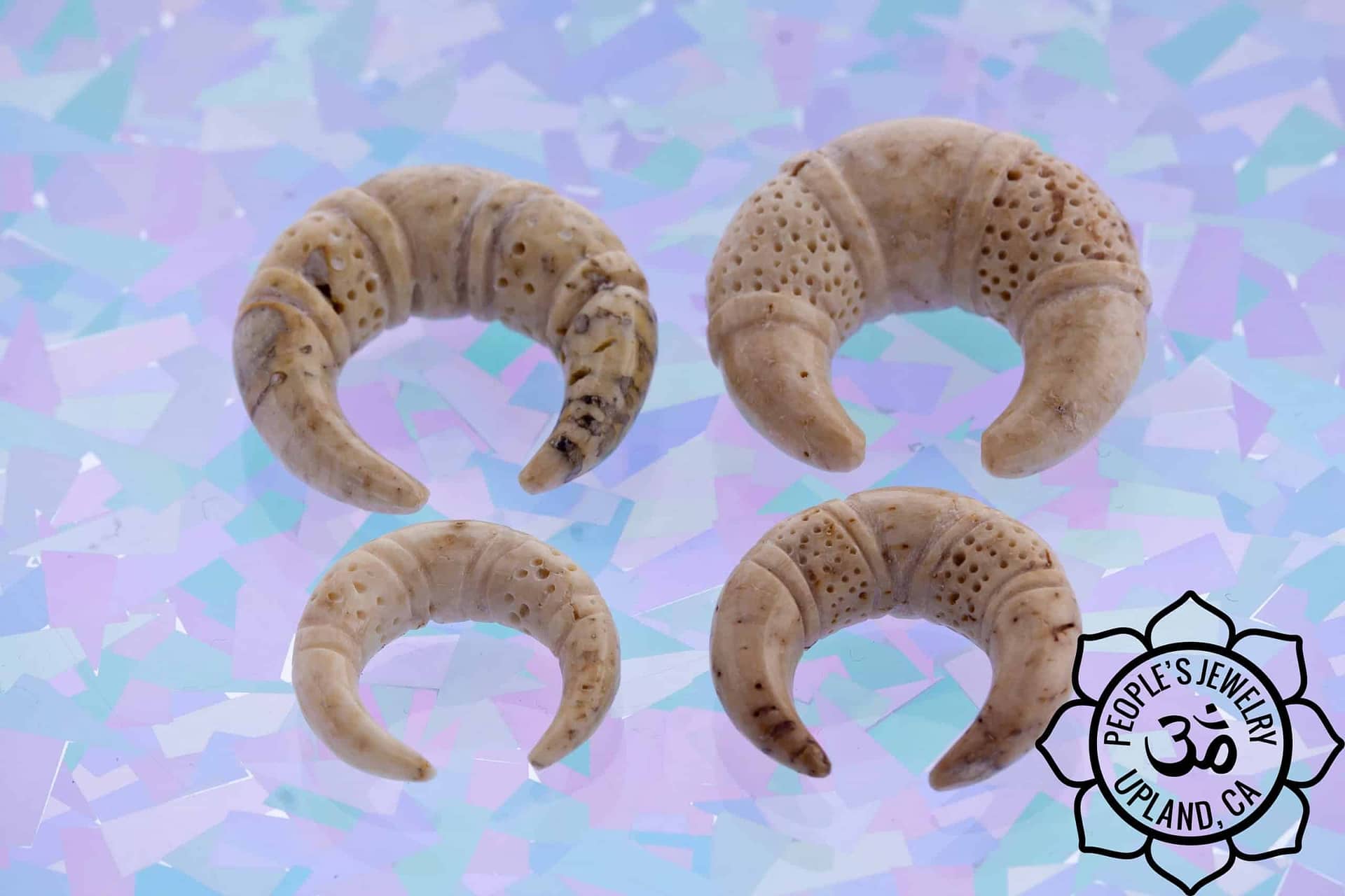 Fossilized Bone Carved Septum Pincher by Peoples Jewelry - Laughing Buddha Studios SoCal