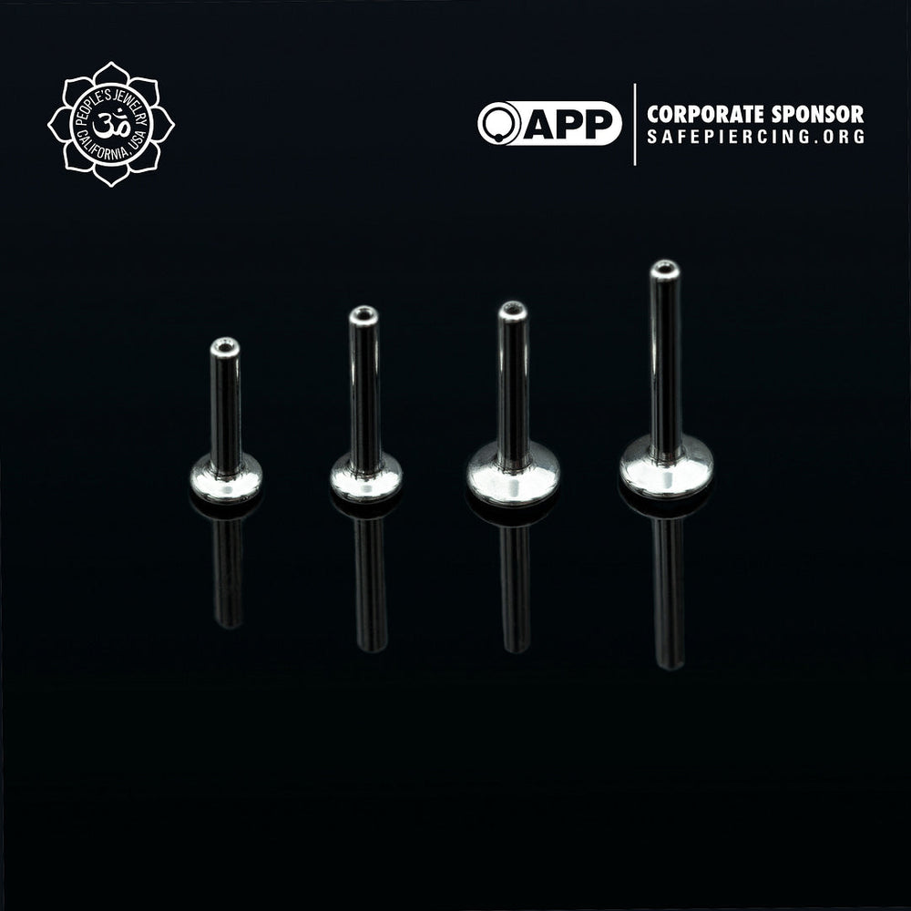 Threadless Titanium Flat-Back Labret Posts from Peoples Jewelry