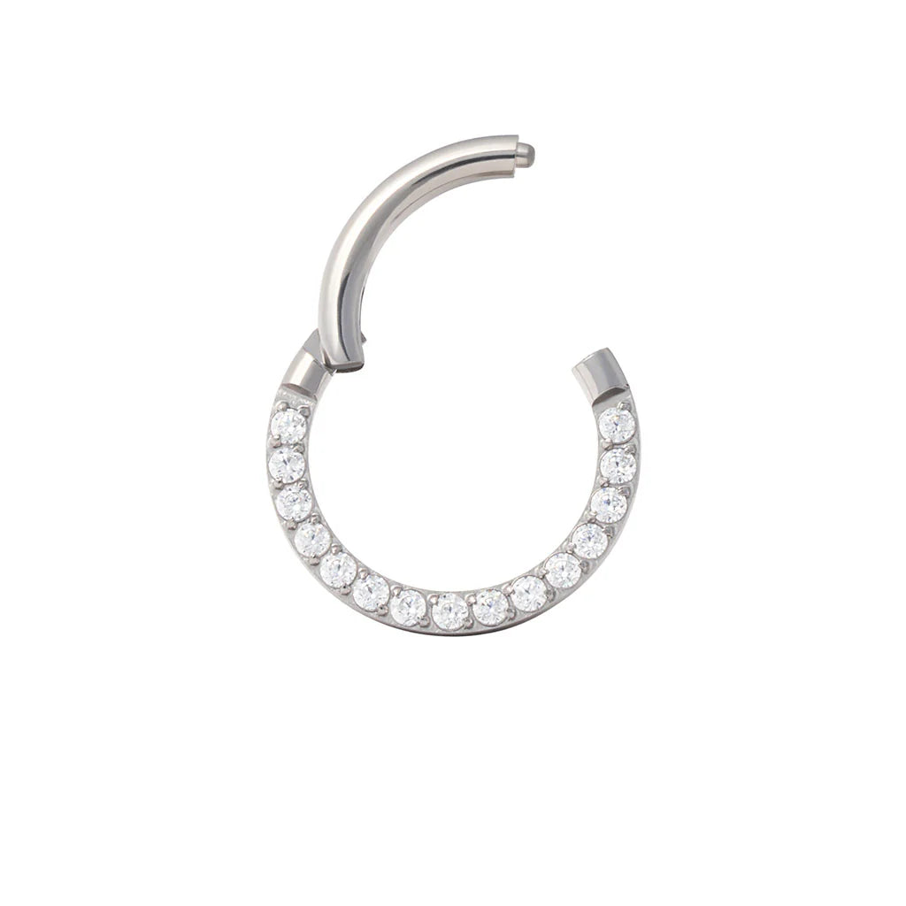 Diablo Organics - Titanium Clicker - Front Facing Clear CZ