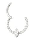 Diablo Organics - Titanium Marquise Captive Clicker - Clear CZ