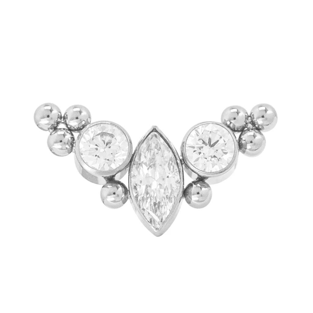 Diablo Organics - Titanium Belle Threadless End - Clear CZ