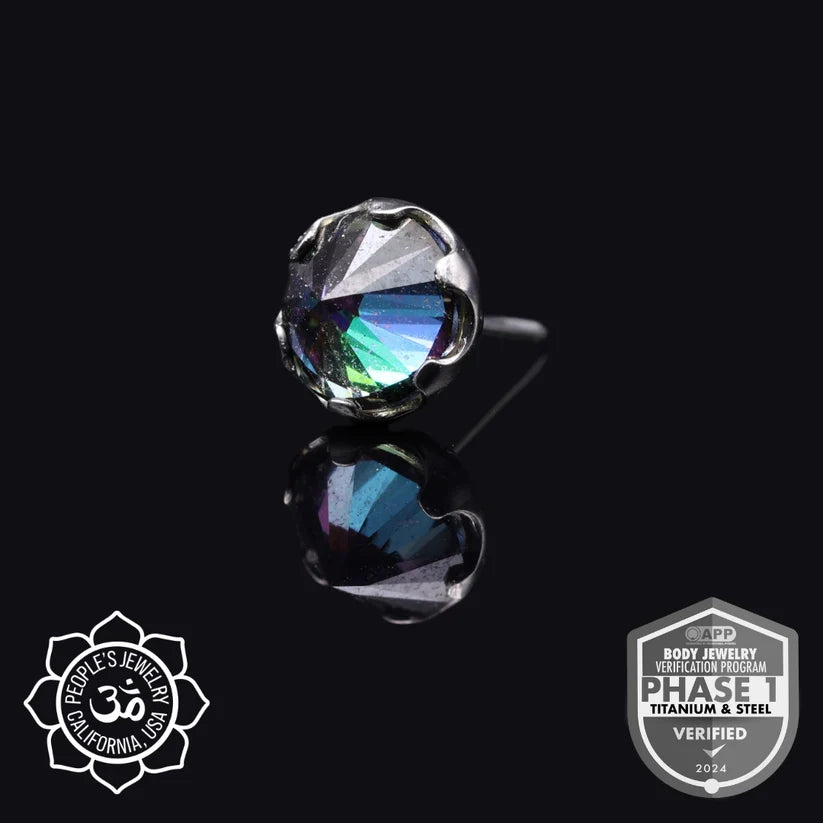 Threadless Frosted Inverted Prong-Set Gems by Peoples Jewelry