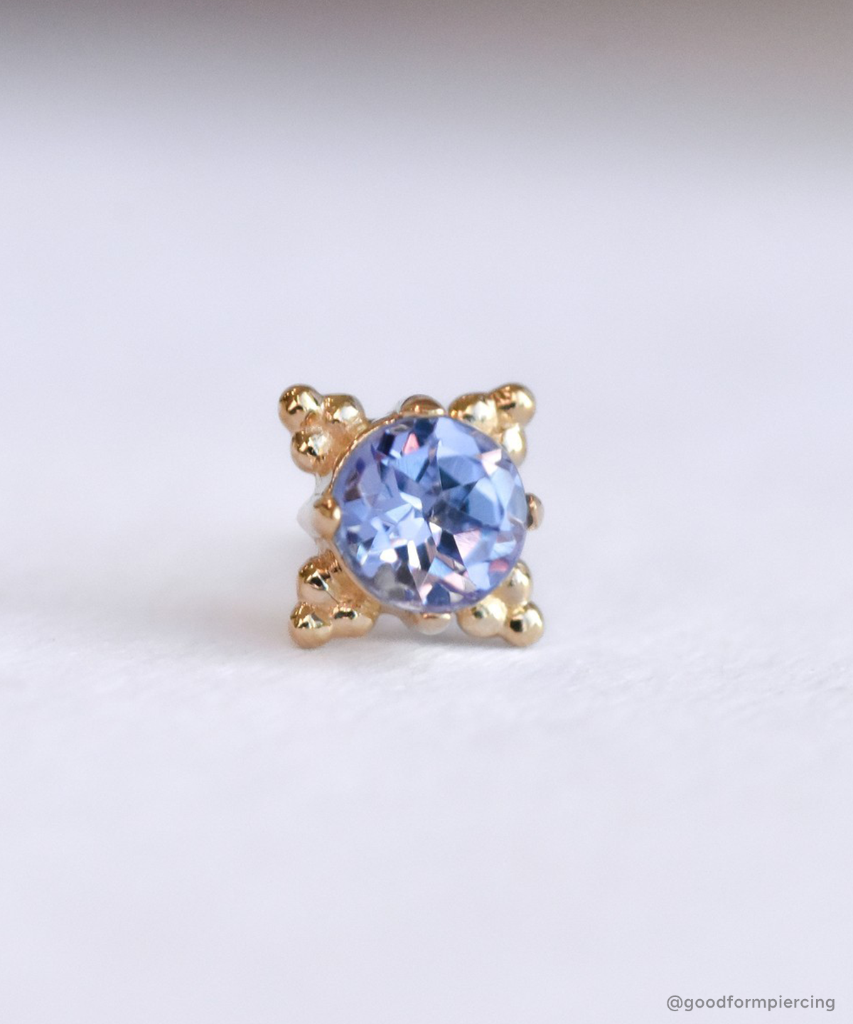 Threadless Gold Zia End by Anatometal