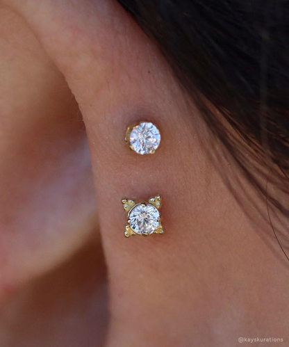 Threadless Gold Zia End by Anatometal