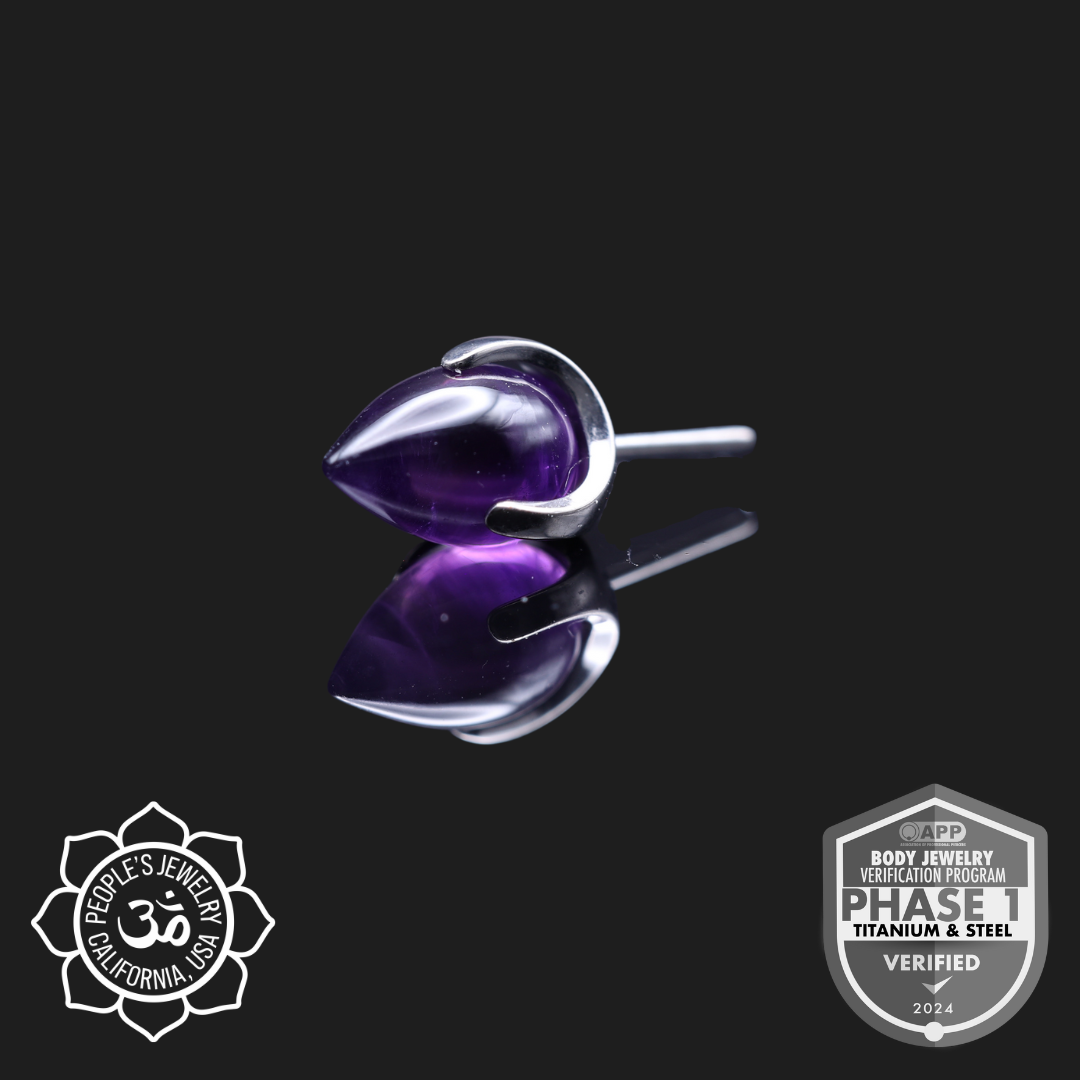 Claw-Set Natural Stone 4mm Bullets by Peoples Jewelry