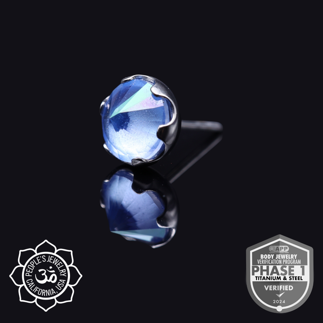 Threaded Frosted Inverted Prong-Set Gem Ends by Peoples Jewelry