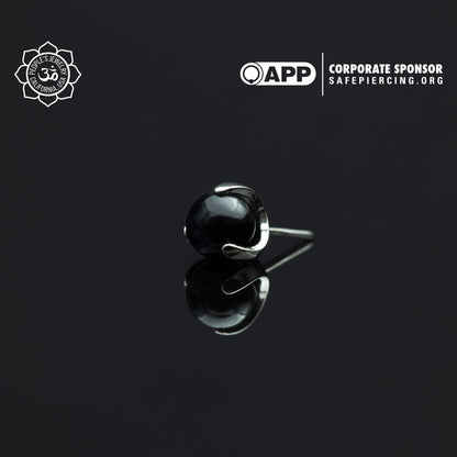 Threaded Claw-Set Natural Stone Balls by Peoples Jewelry