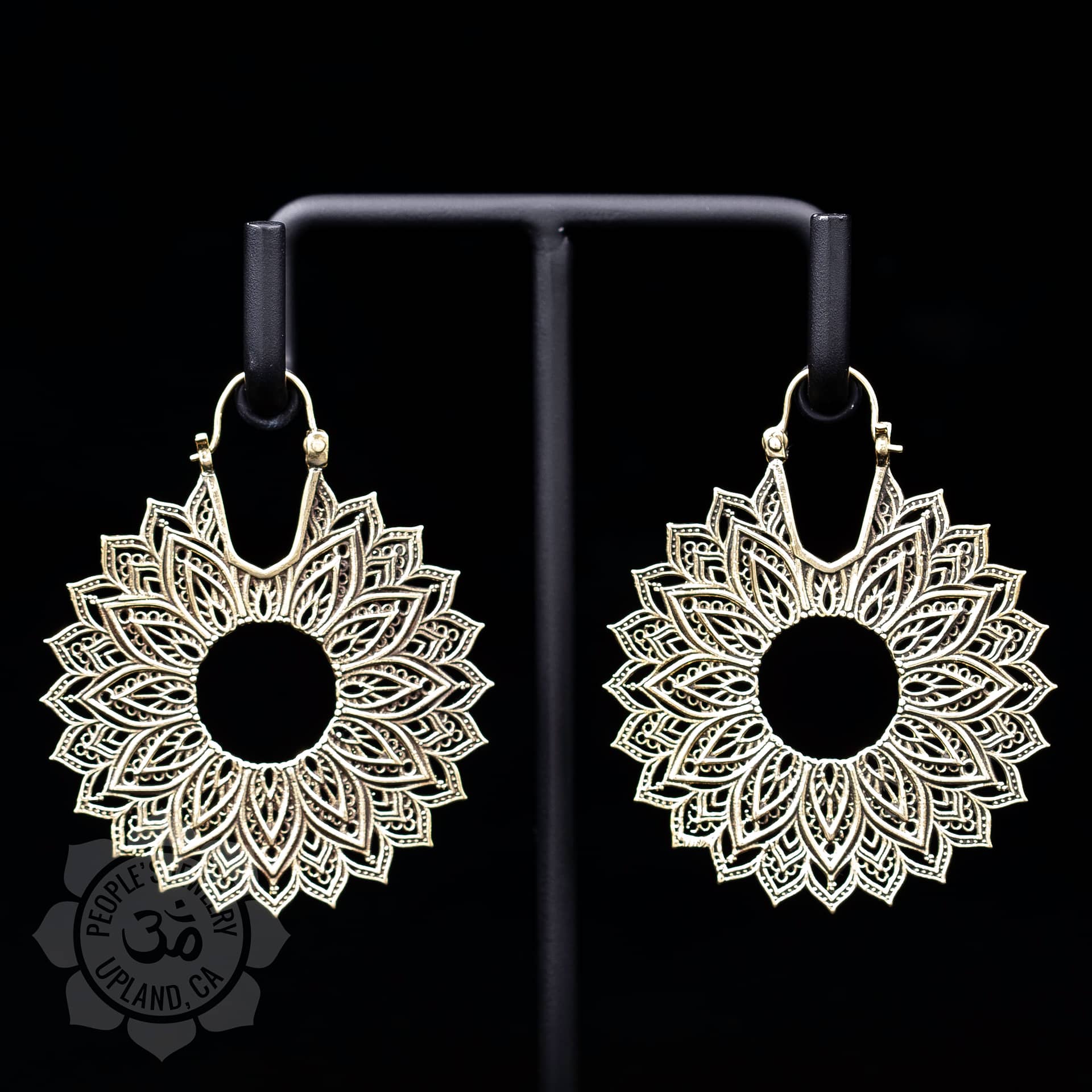 Brass Bloom Earrings by Peoples Jewelry - Laughing Buddha Studios SoCal