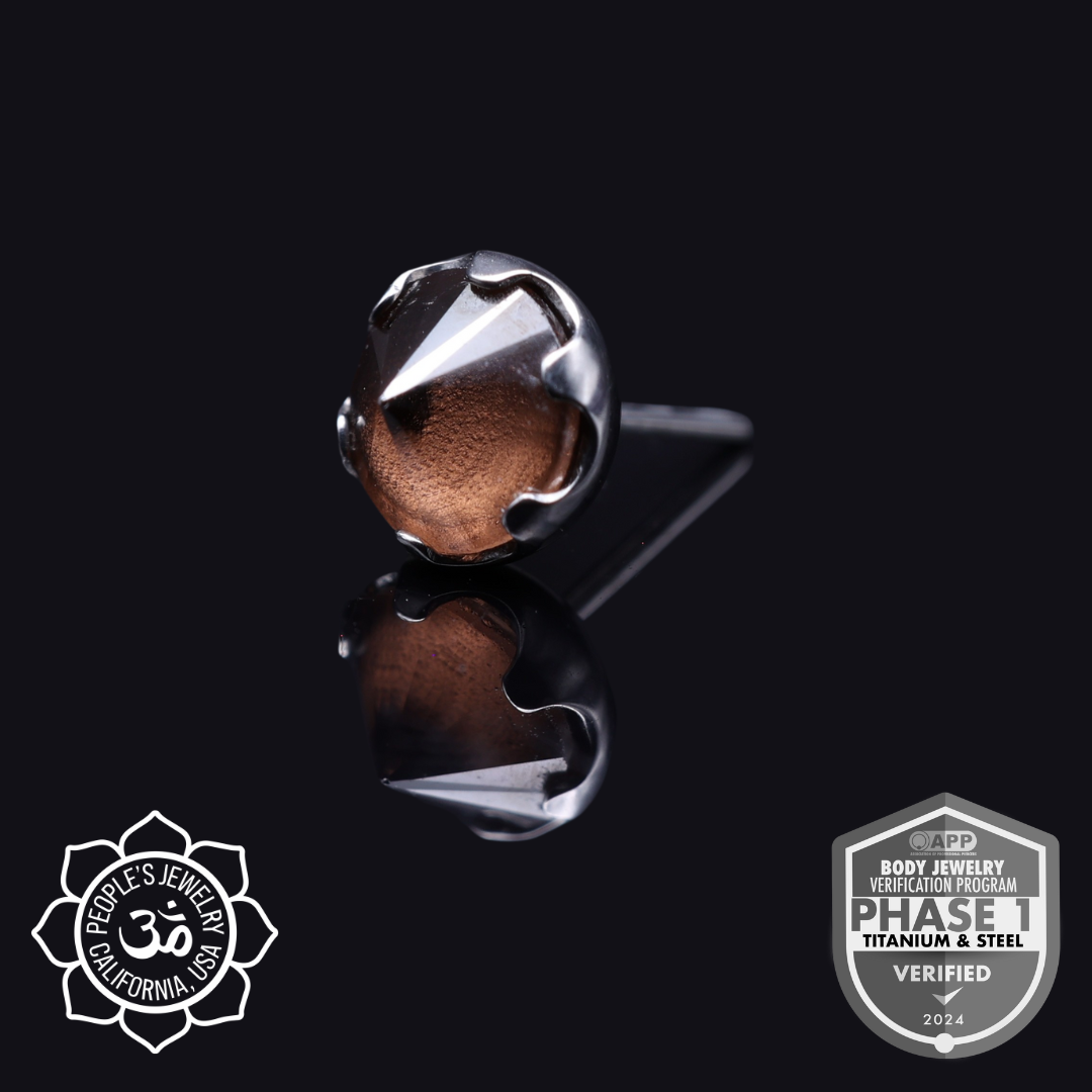 Threadless Frosted Inverted Prong-Set Gems by Peoples Jewelry - Laughing Buddha Studios SoCal