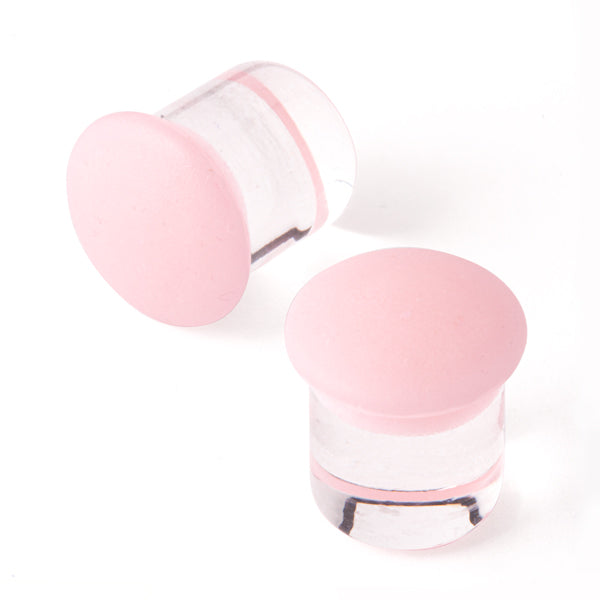 Gorilla Glass Matte Color Front Plugs (Cotton Candy) - Laughing Buddha Studios SoCal