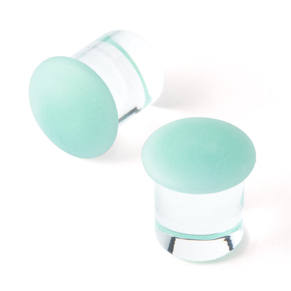 Gorilla Glass Matte Color Front Plugs (Mint) - Laughing Buddha Studios SoCal