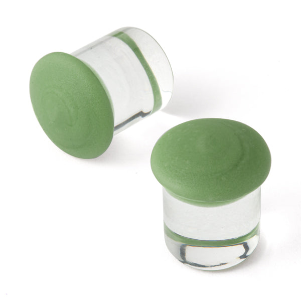 Gorilla Glass Matte Color Front Plugs (Olive) - Laughing Buddha Studios SoCal