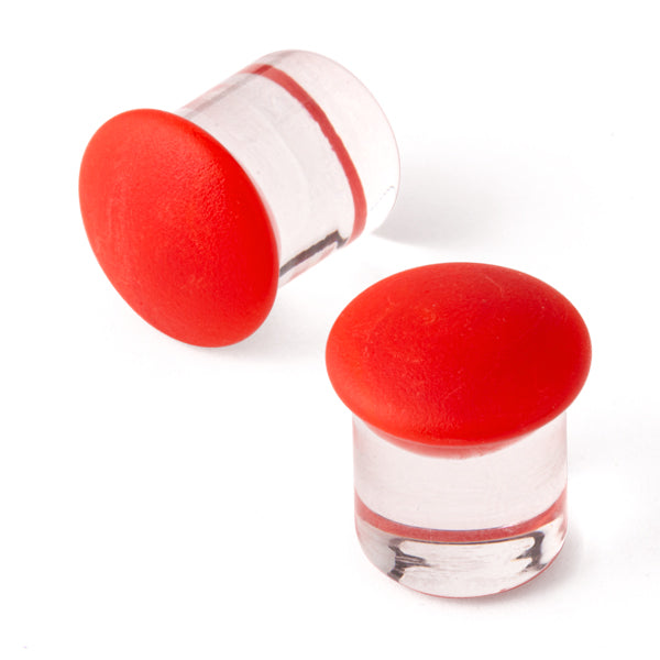 Gorilla Glass Matte Color Front Plugs (Poppy) - Laughing Buddha Studios SoCal