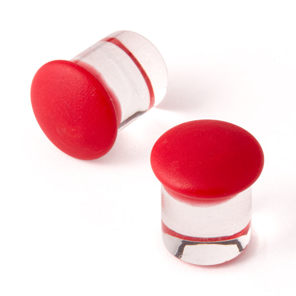 Gorilla Glass Matte Color Front Plugs (Red) - Laughing Buddha Studios SoCal