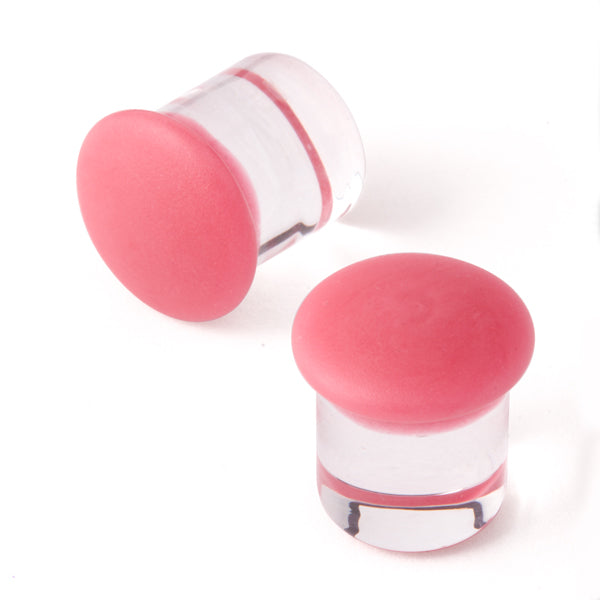 Gorilla Glass Matte Color Front Plugs (Rose) - Laughing Buddha Studios SoCal