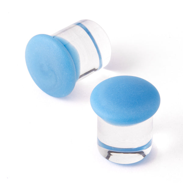 Gorilla Glass Matte Color Front Plugs (Sky Blue) - Laughing Buddha Studios SoCal