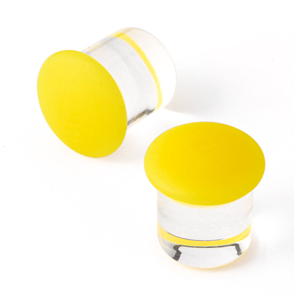 Gorilla Glass Matte Color Front Plugs (Yellow) - Laughing Buddha Studios SoCal