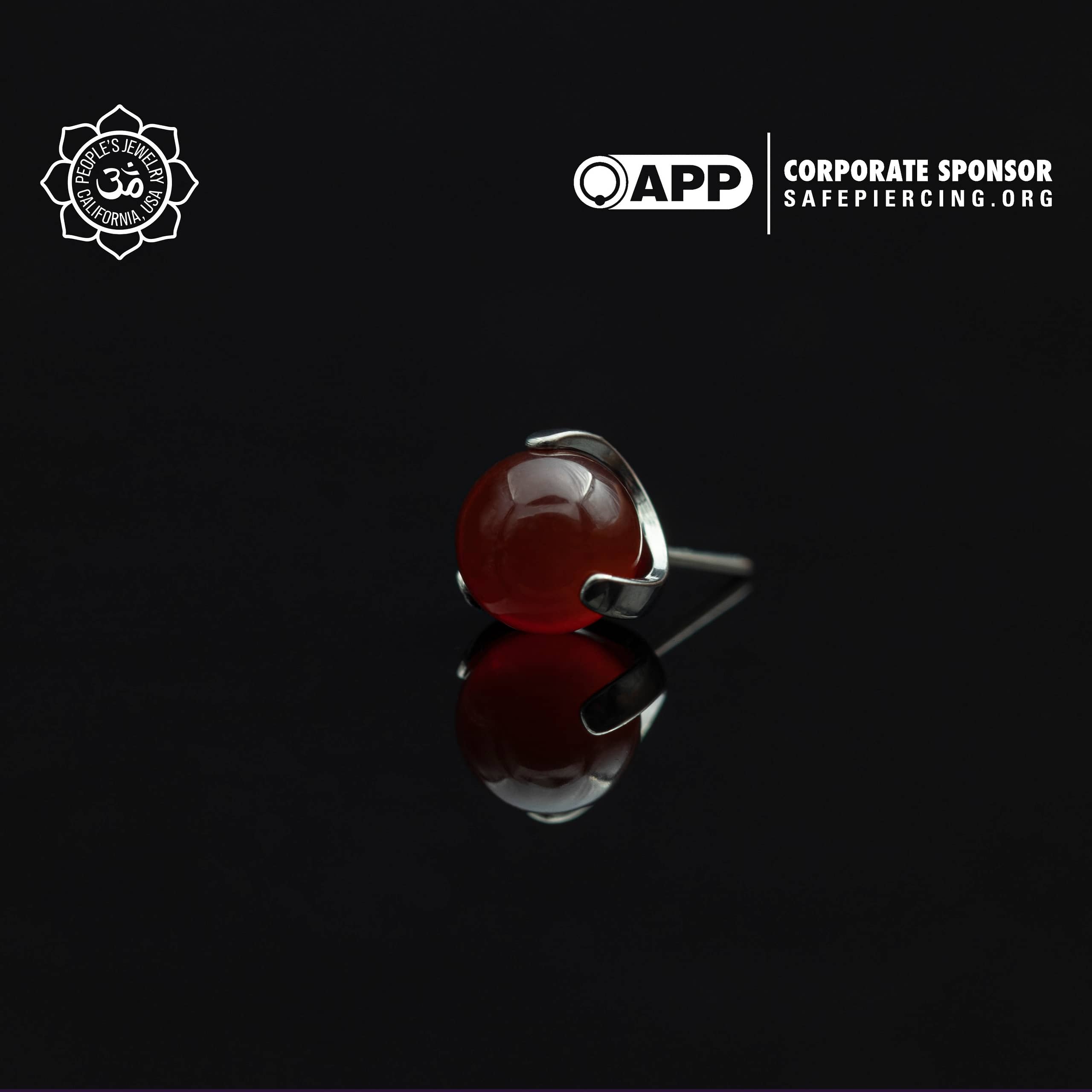 Threadless Claw-Set Natural Stone Balls by Peoples Jewelry