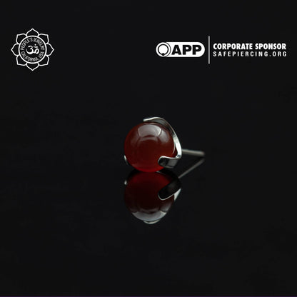 Threaded Claw-Set Natural Stone Balls by Peoples Jewelry