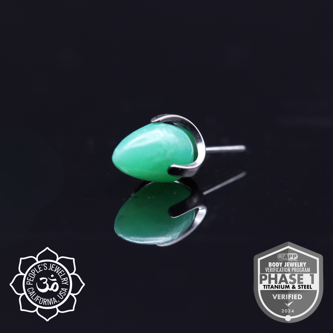 Claw-Set Natural Stone 4mm Bullets by Peoples Jewelry