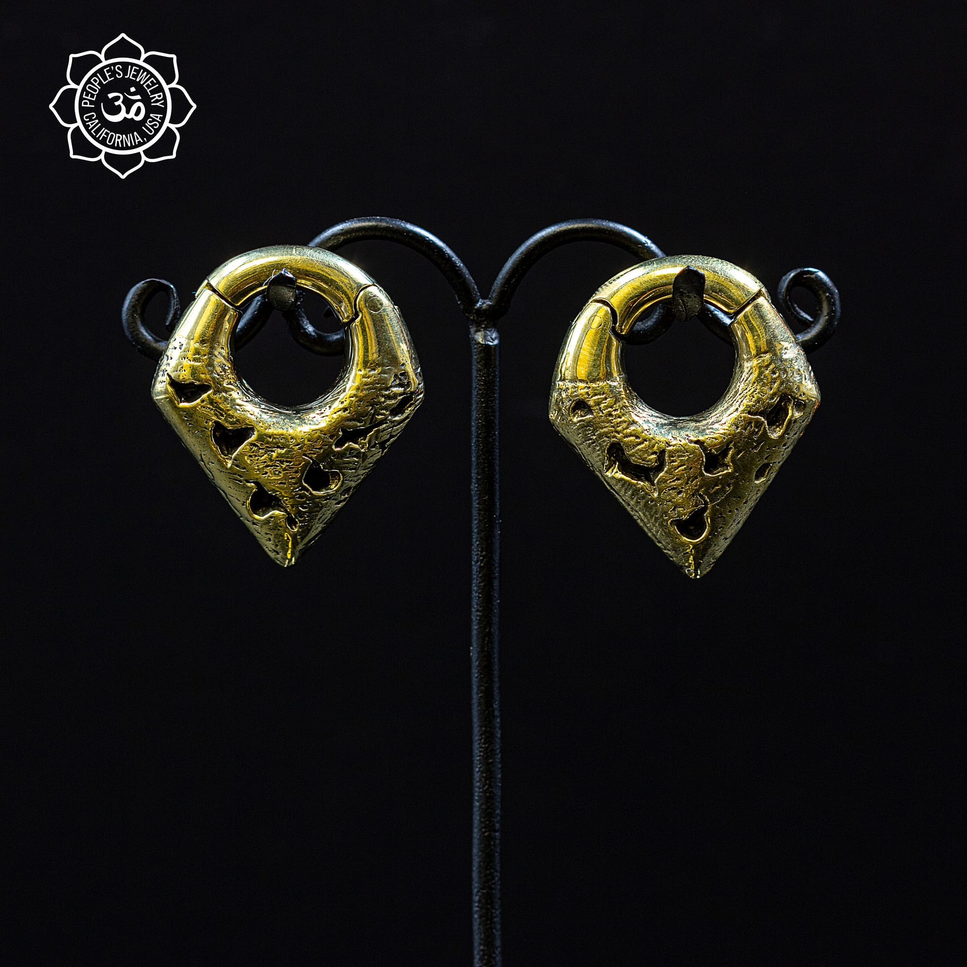Brass Triangle Crater Clickers by Peoples Jewelry - Laughing Buddha Studios SoCal
