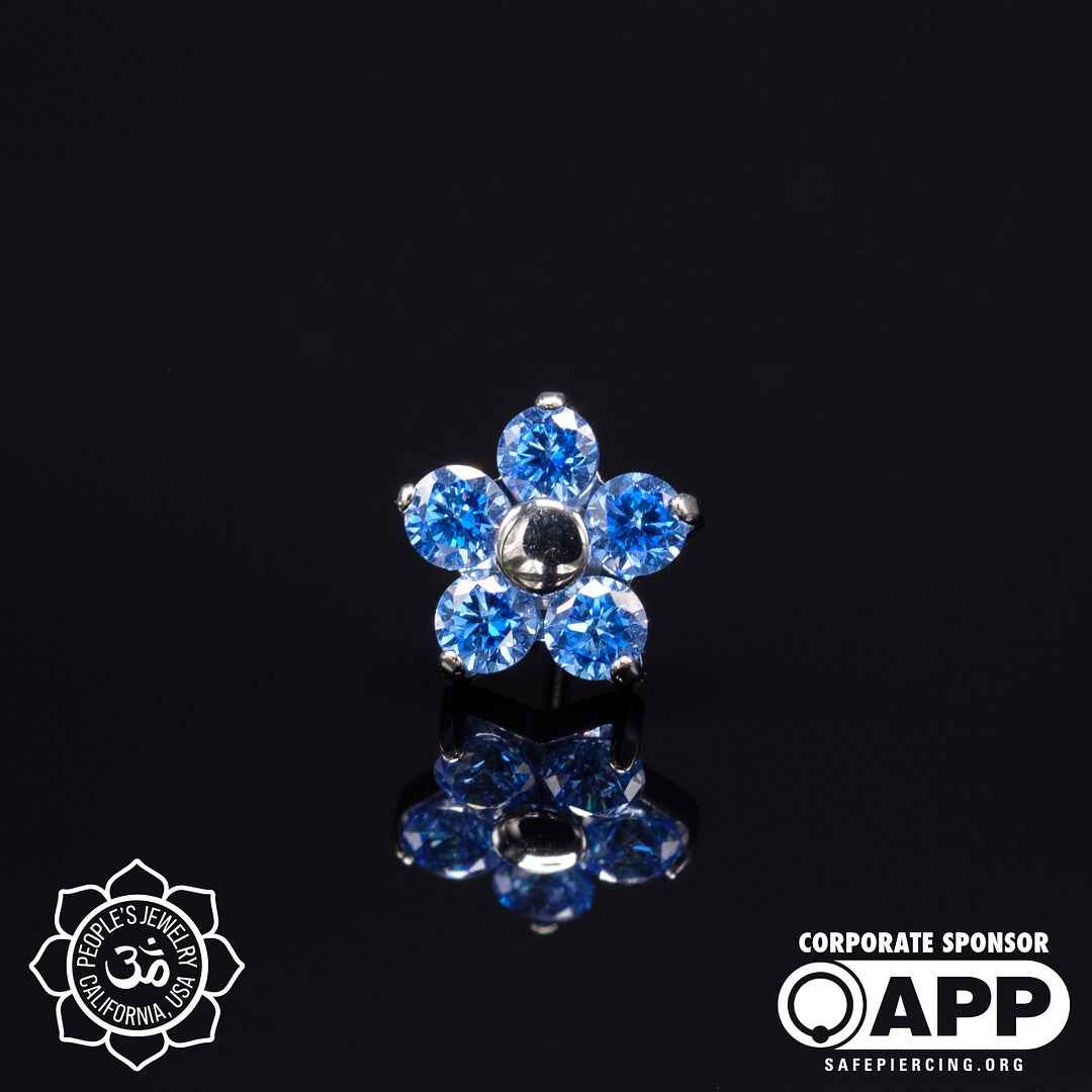 Threadless Flower Gem Ends by Peoples Jewelry