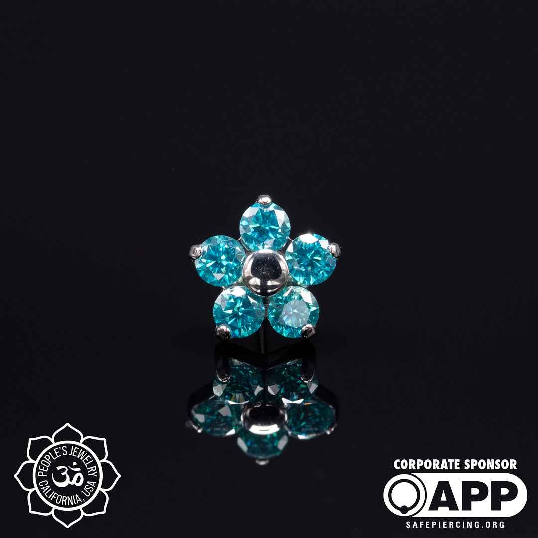 Threadless Flower Gem Ends by Peoples Jewelry