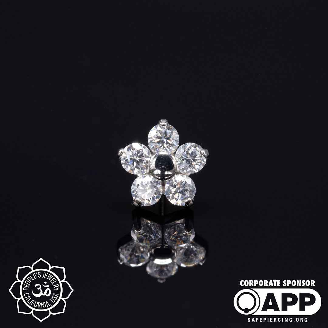 Threadless Flower Gem Ends by Peoples Jewelry