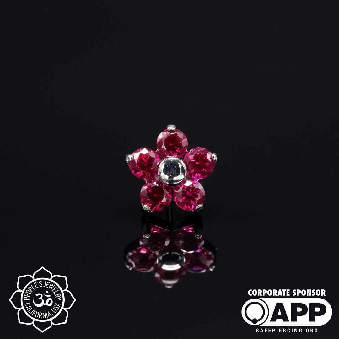 Threadless Flower Gem Ends by Peoples Jewelry