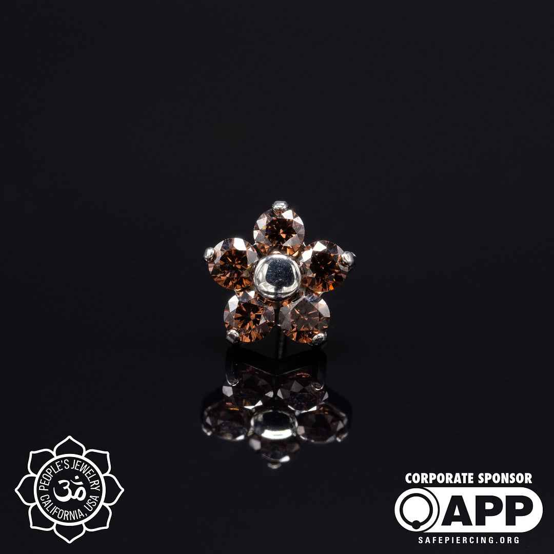 Threadless Flower Gem Ends by Peoples Jewelry