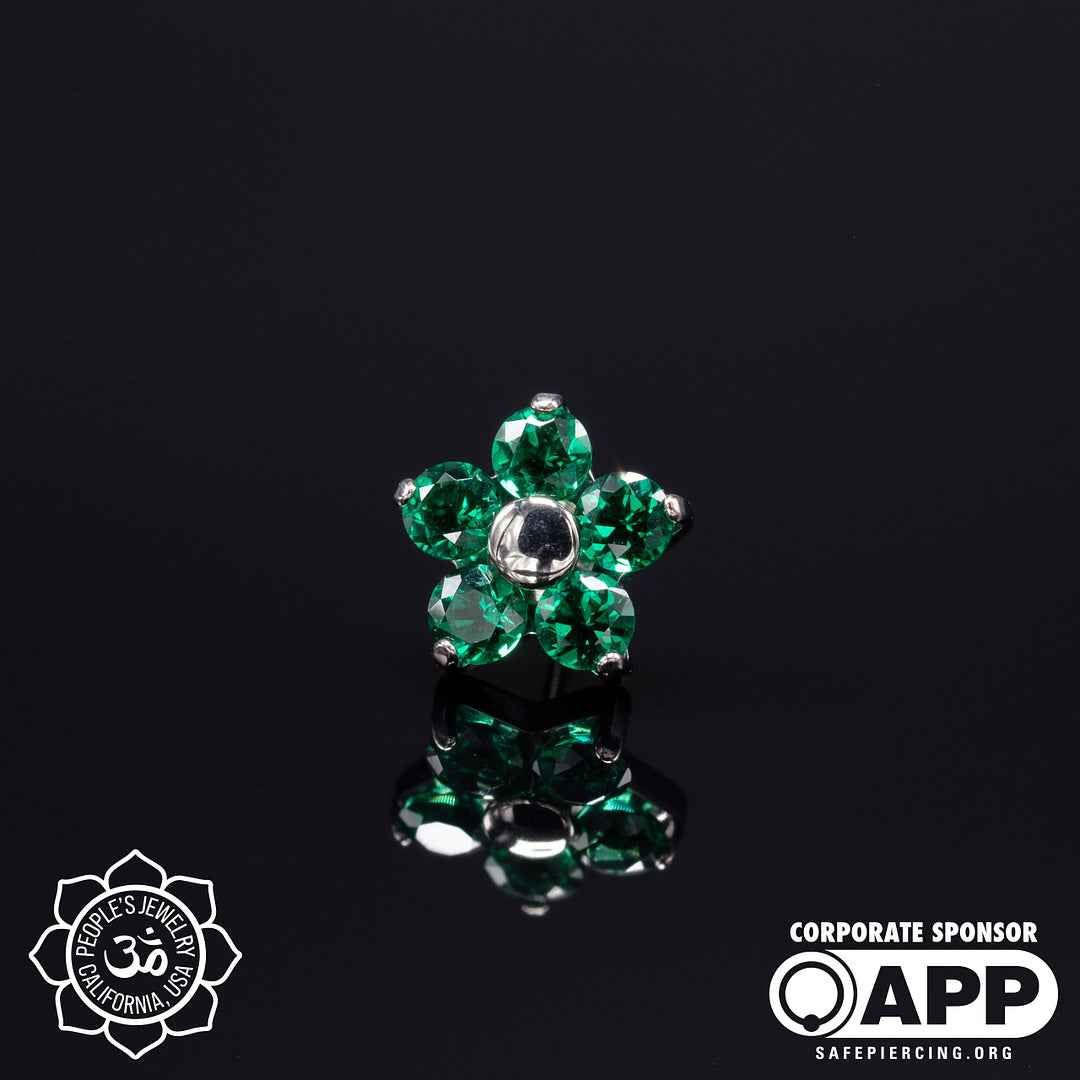 Threadless Flower Gem Ends by Peoples Jewelry