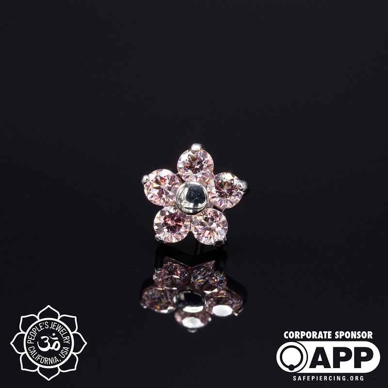 Threadless Flower Gem Ends by Peoples Jewelry
