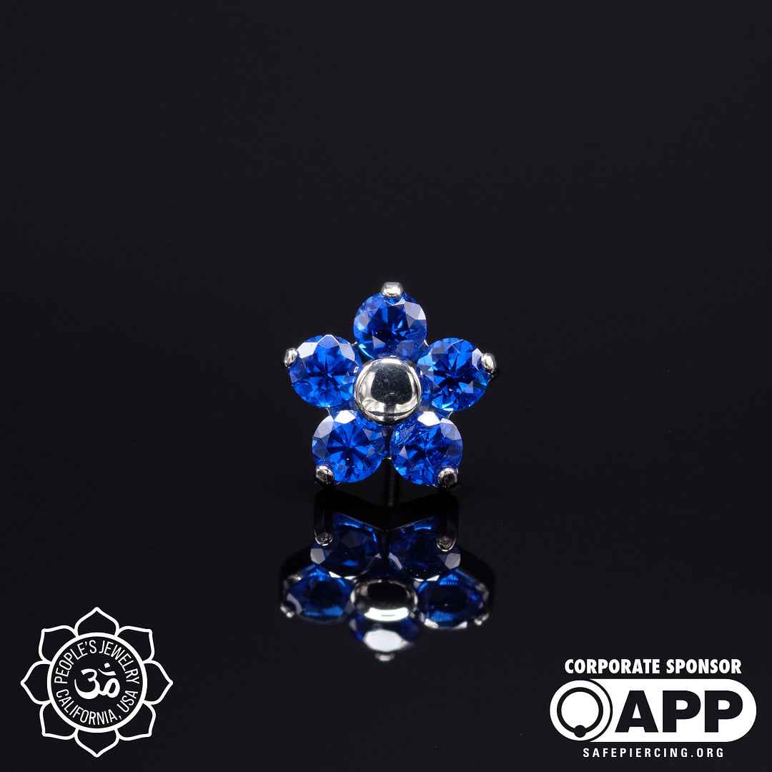 Threadless Flower Gem Ends by Peoples Jewelry