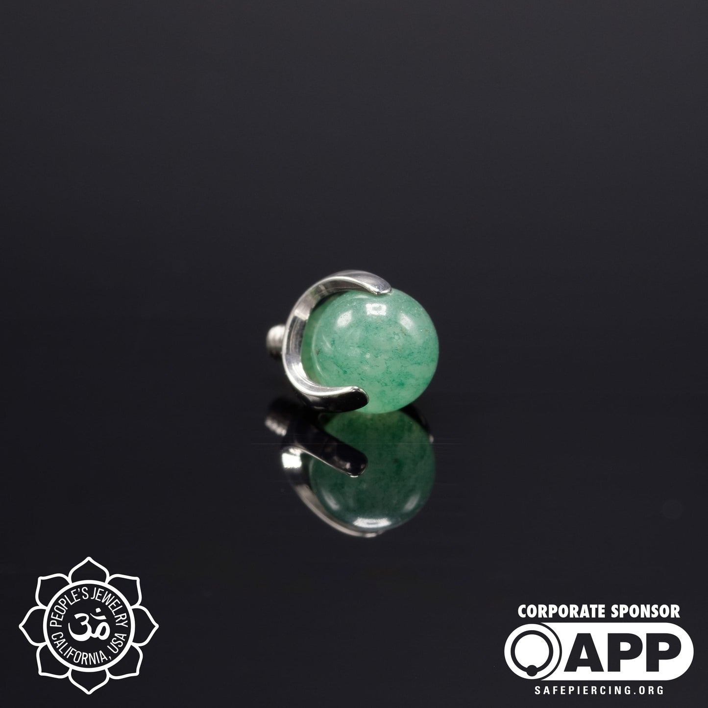 Threaded Claw-Set Natural Stone Balls by Peoples Jewelry