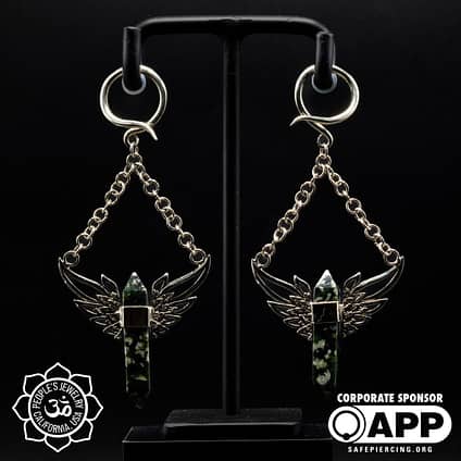 Brass Fallen Weights with Genuine Stones by Peoples Jewelry - Laughing Buddha Studios SoCal