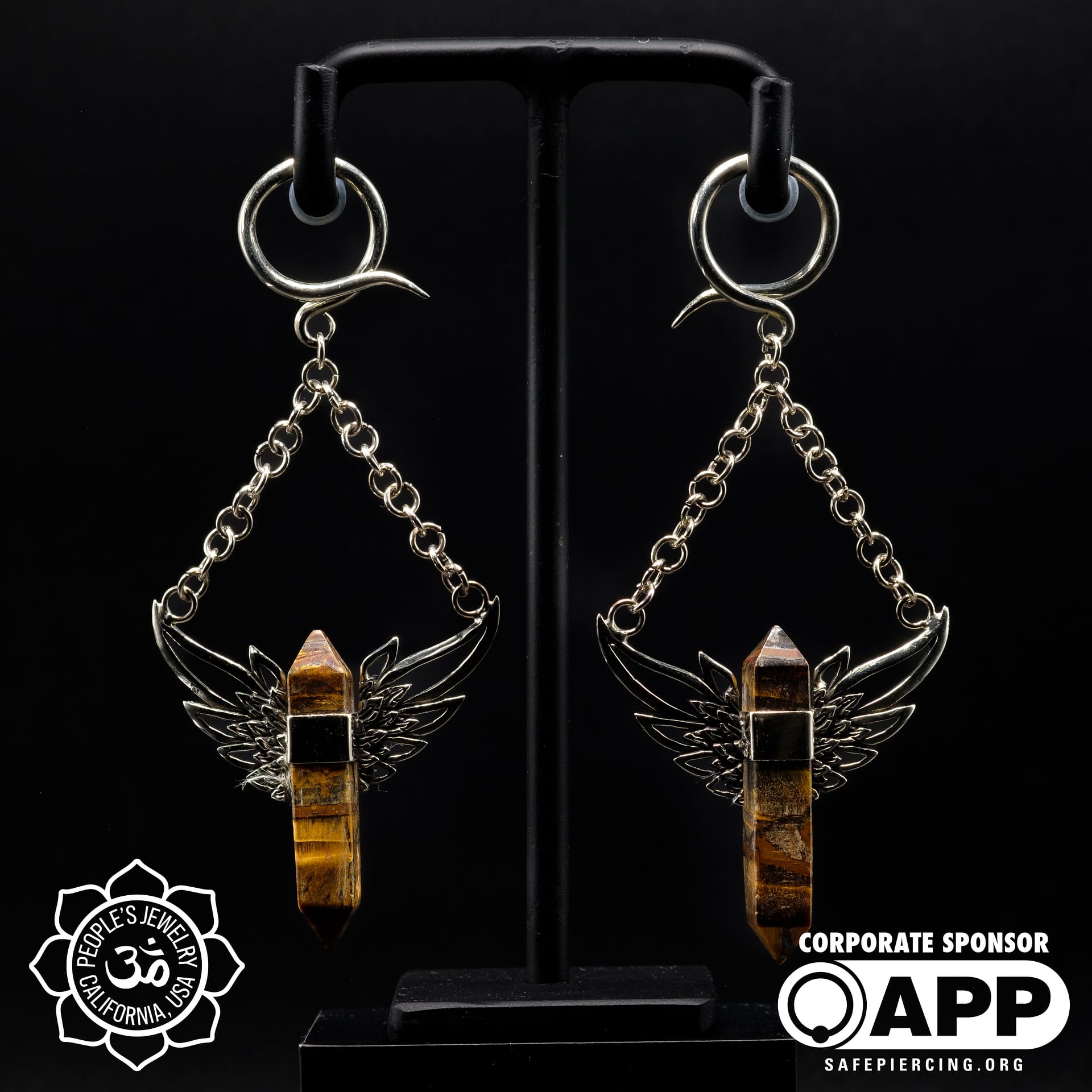 Brass Fallen Weights with Genuine Stones by Peoples Jewelry - Laughing Buddha Studios SoCal