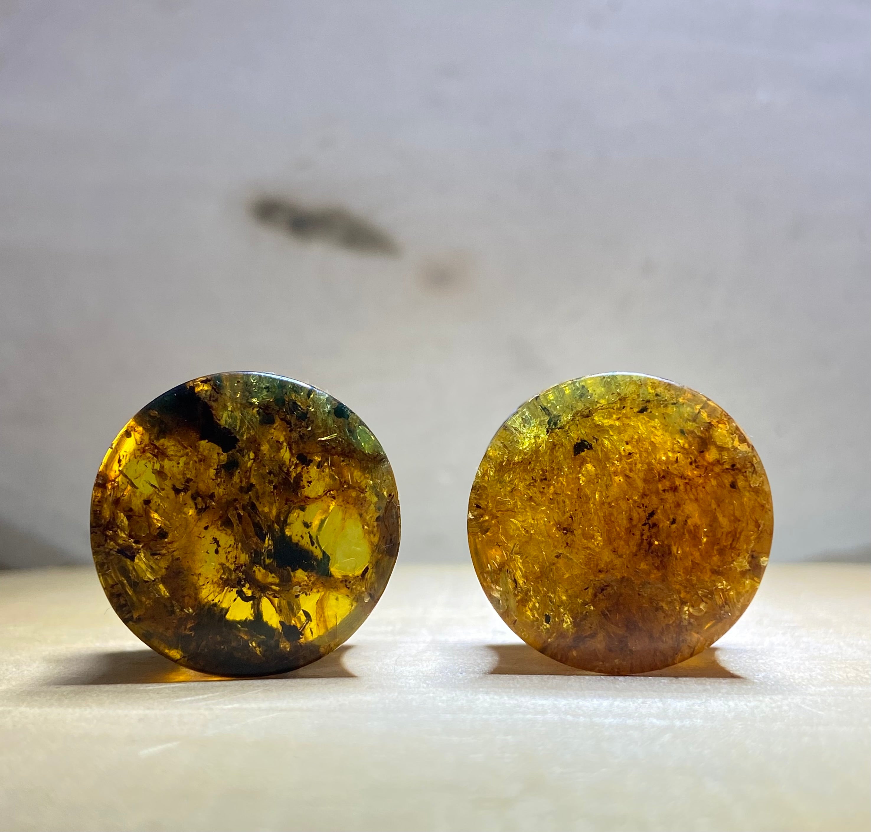 Double Flare Genuine Amber Plugs