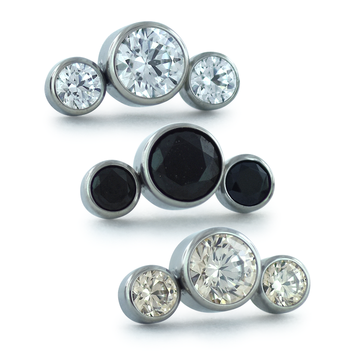 Bezel Gemmed Curved Cluster by Neometal - Laughing Buddha Studios SoCal