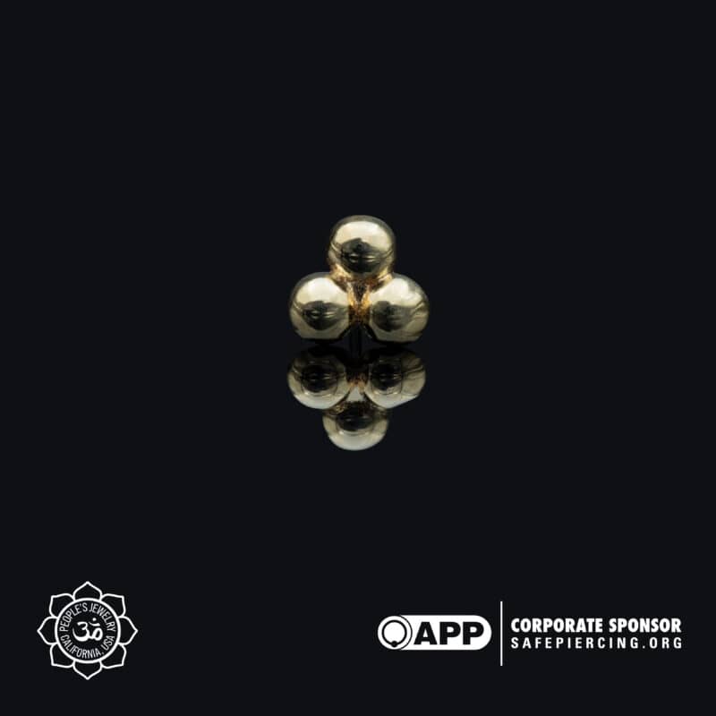 14k Gold Tri-Bead Ends by Peoples Jewelry - Laughing Buddha Studios SoCal