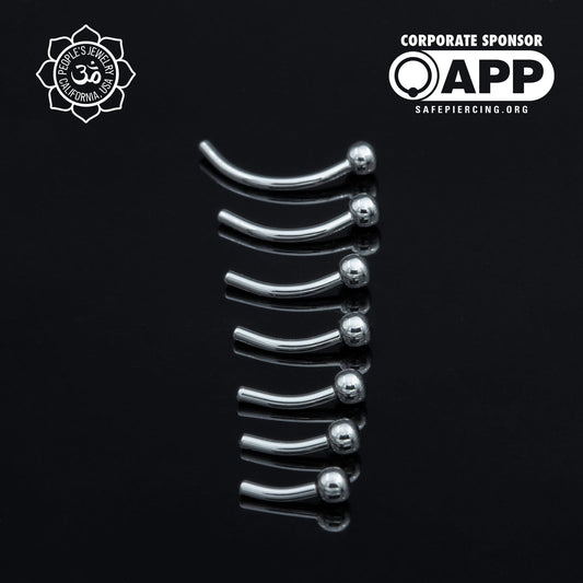 Threadless 16g Fixed-Bead Curved Barbells