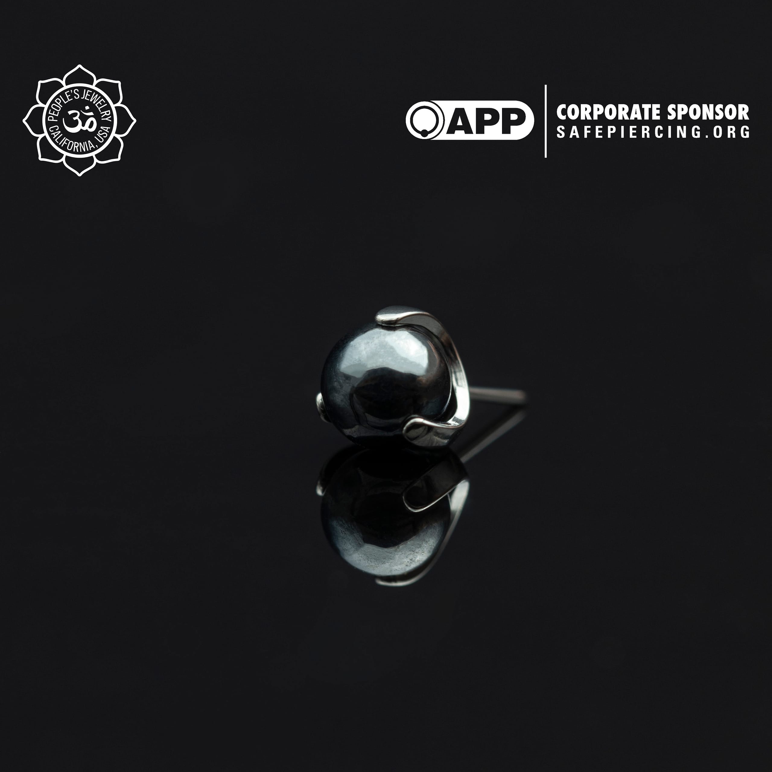 Threadless Claw-Set Natural Stone Balls by Peoples Jewelry