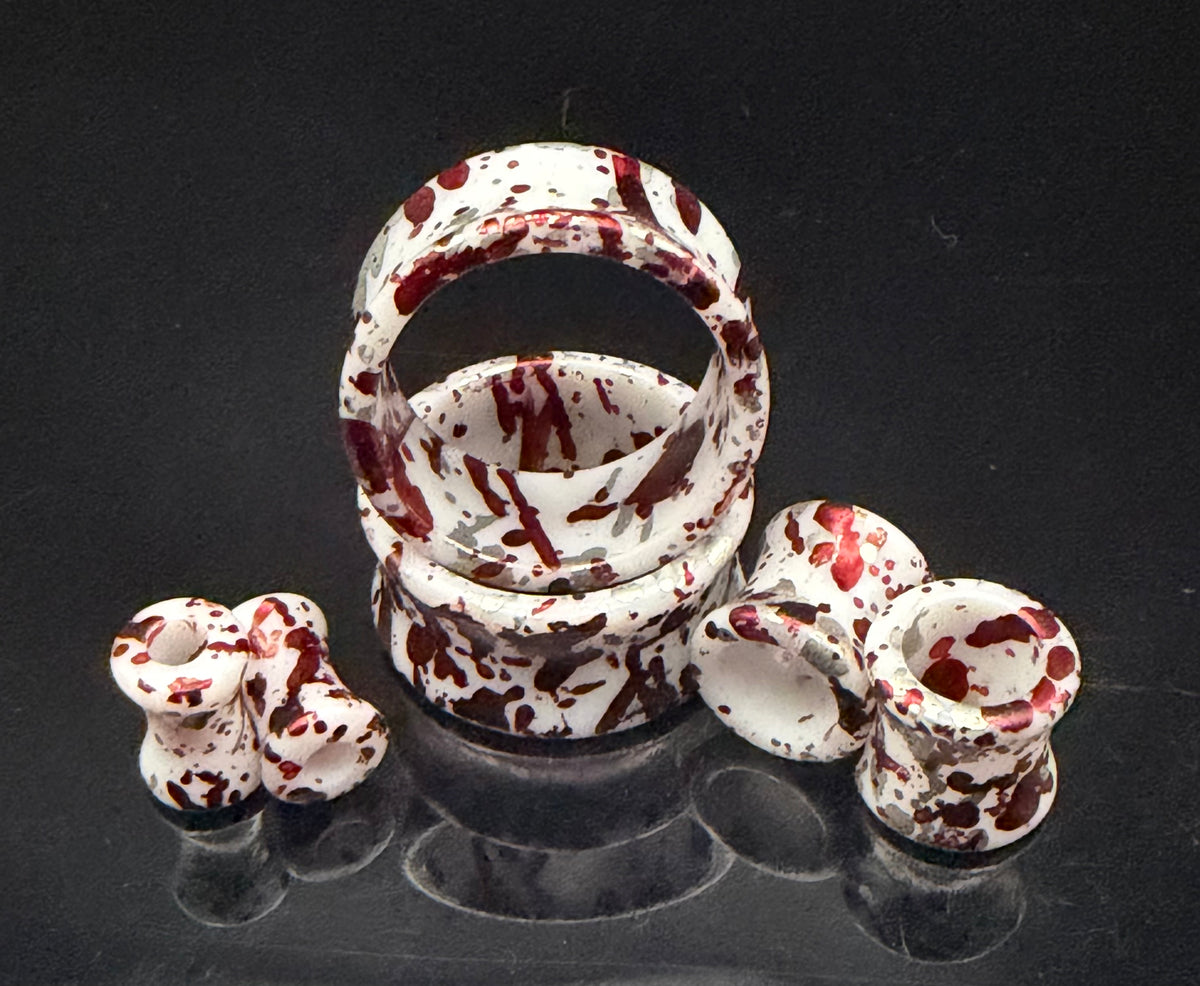 Double Flare Blood Splatter Acrylic Eyelets