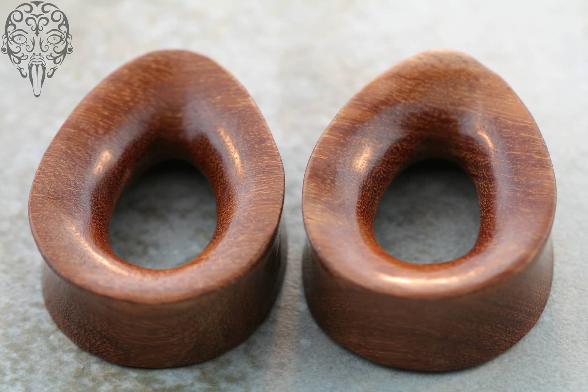 Burl Wood Teardrop Eyelets by Diablo Organics - Laughing Buddha Studios SoCal