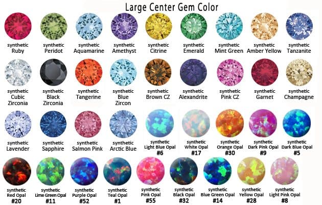 Industrial Strength 14g Double Bezel-Set Gem Curved Barbell - 6mm Bottom