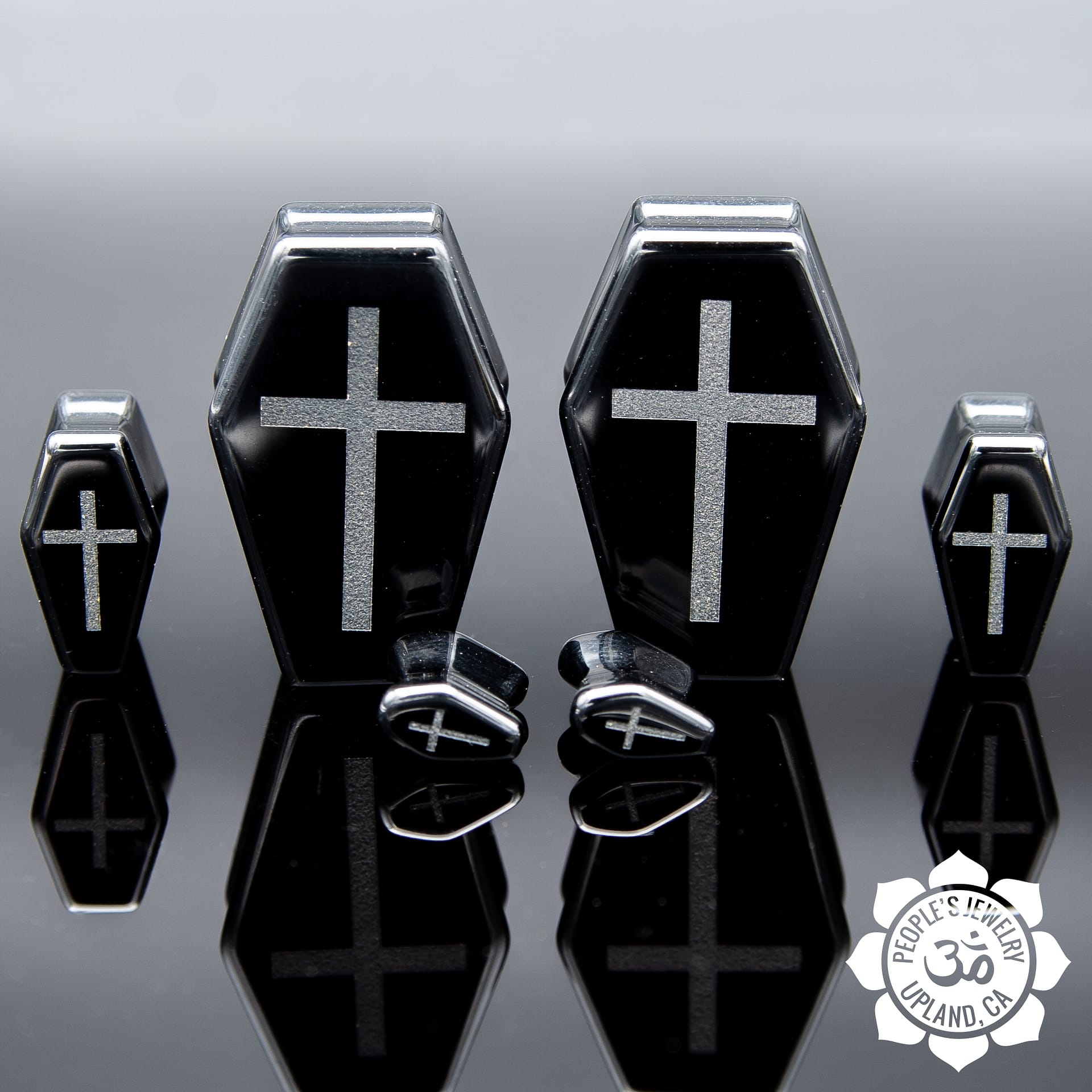 Black Obsidian Coffins with Cross by Peoples Jewelry – Laughing Buddha ...